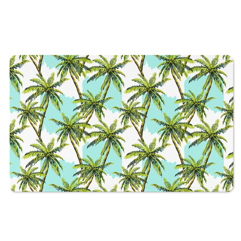 Palm Tree Tropical Pattern Print Polyester Doormat