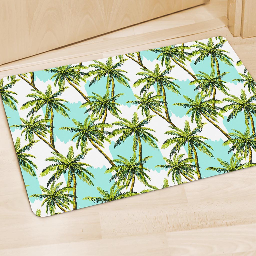 Palm Tree Tropical Pattern Print Polyester Doormat