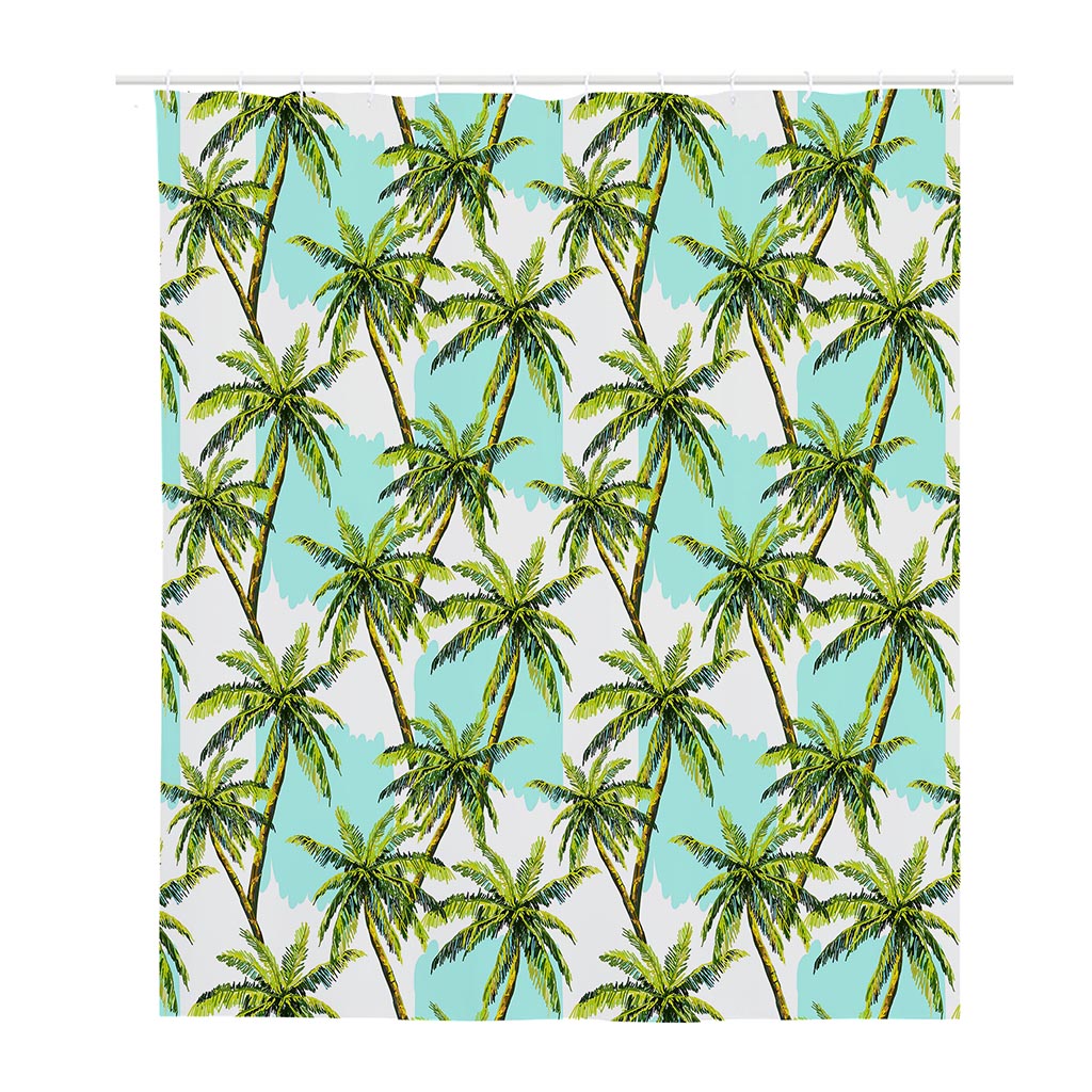 Palm Tree Tropical Pattern Print Polyester Shower Curtain