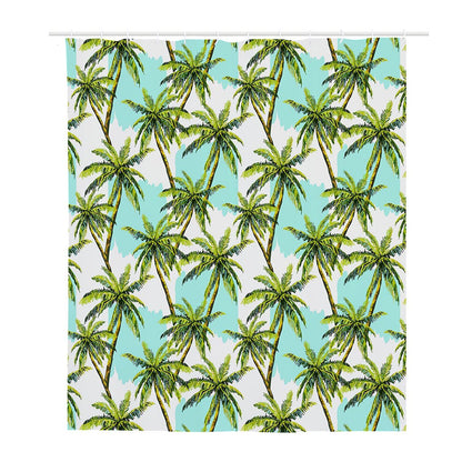 Palm Tree Tropical Pattern Print Polyester Shower Curtain