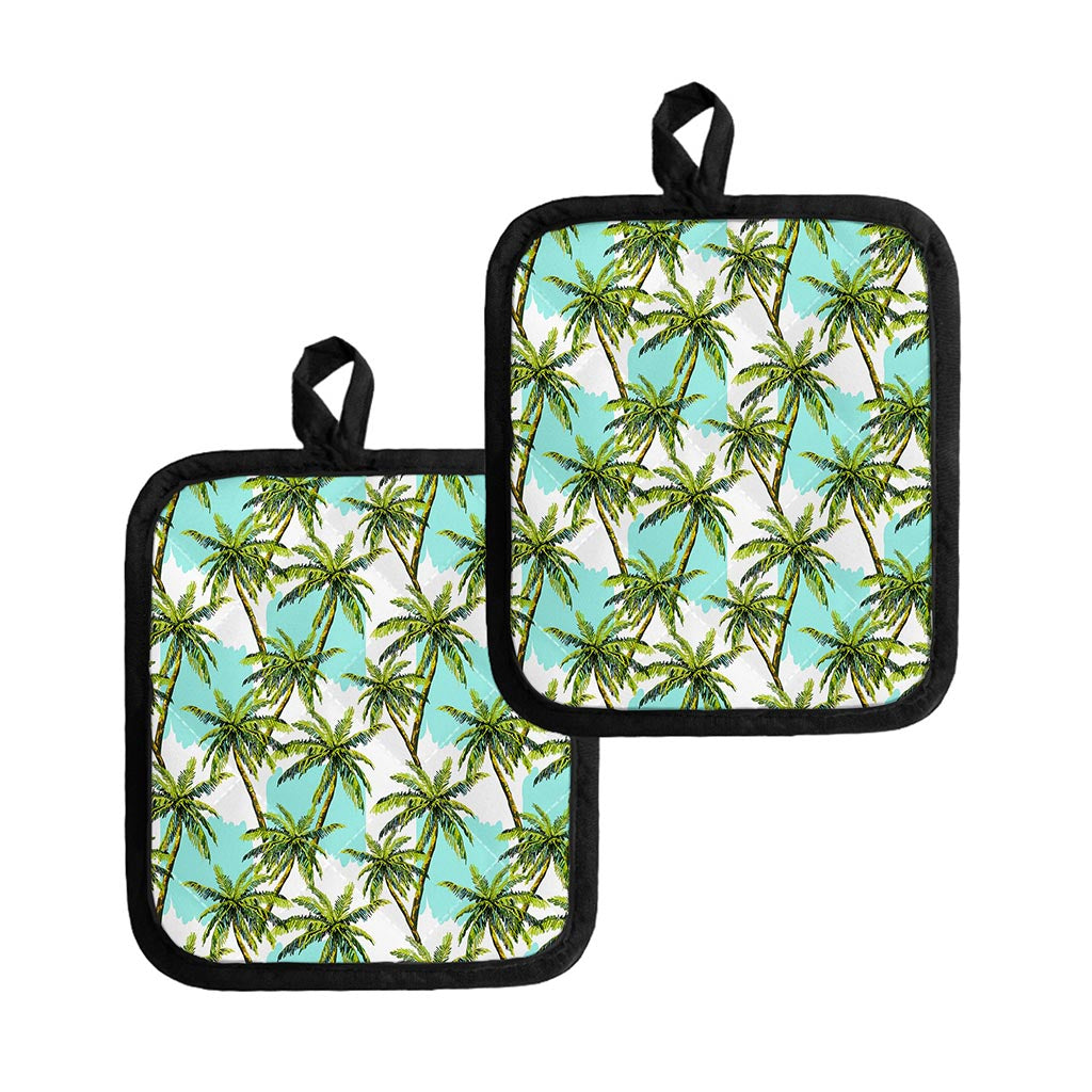 Palm Tree Tropical Pattern Print Pot Holders