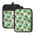 Palm Tree Tropical Pattern Print Pot Holders With Pocket