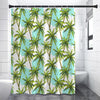 Palm Tree Tropical Pattern Print Premium Shower Curtain