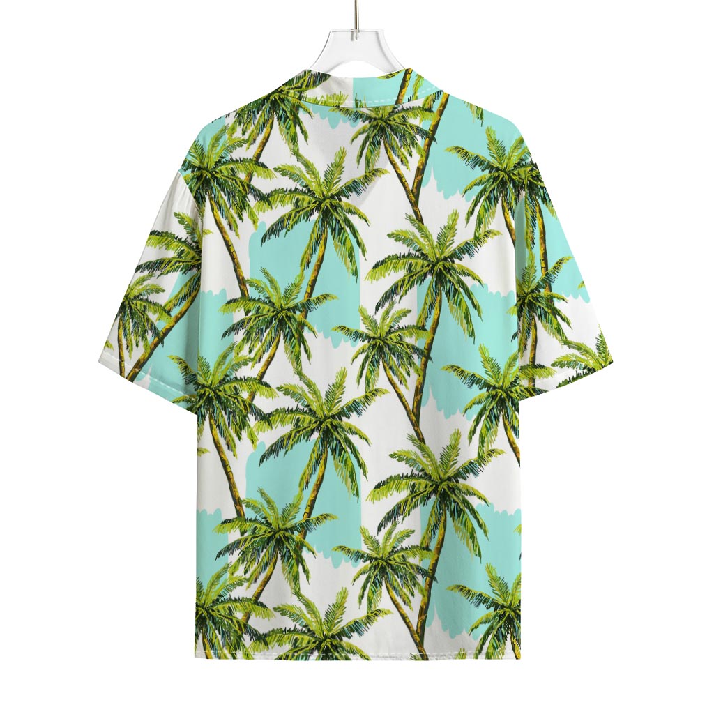 Palm Tree Tropical Pattern Print Rayon Hawaiian Shirt