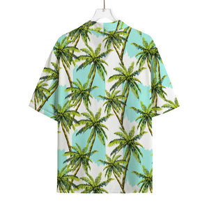 Palm Tree Tropical Pattern Print Rayon Hawaiian Shirt