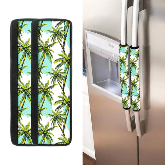 Palm Tree Tropical Pattern Print Refrigerator Handle Covers