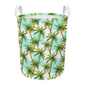 Palm Tree Tropical Pattern Print Round Laundry Basket