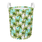 Palm Tree Tropical Pattern Print Round Laundry Basket