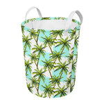 Palm Tree Tropical Pattern Print Round Laundry Basket