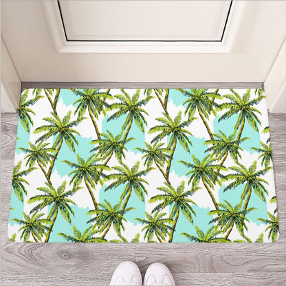 Palm Tree Tropical Pattern Print Rubber Doormat