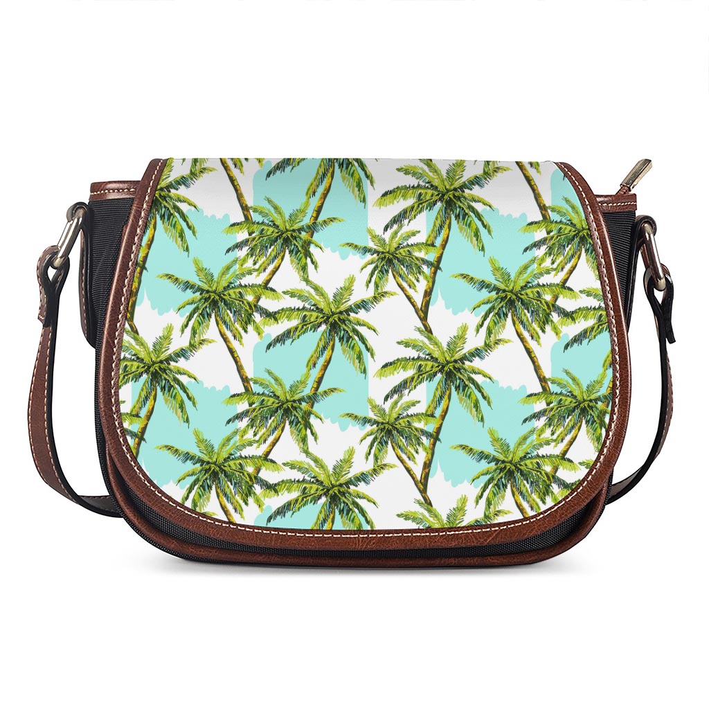 Palm Tree Tropical Pattern Print Saddle Bag