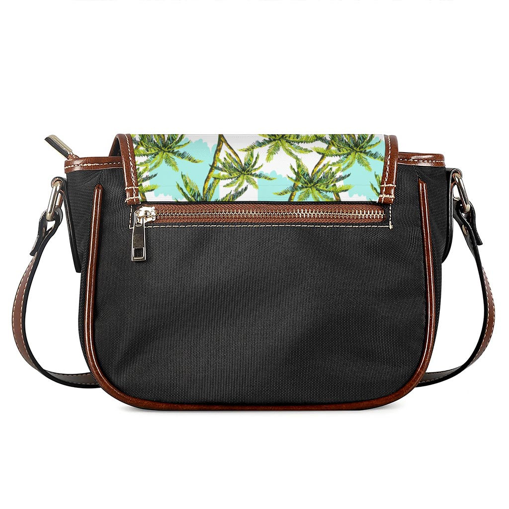 Palm Tree Tropical Pattern Print Saddle Bag