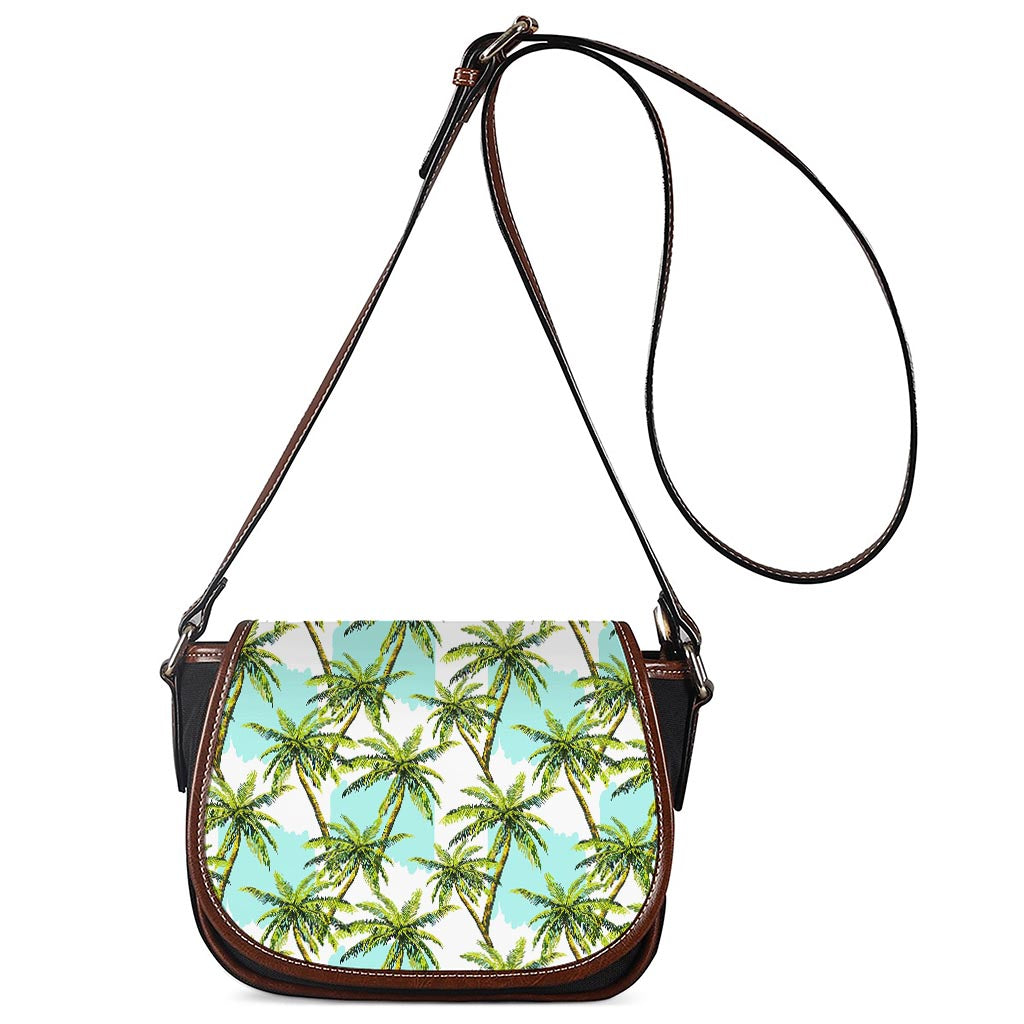 Palm Tree Tropical Pattern Print Saddle Bag
