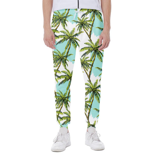 Palm Tree Tropical Pattern Print Scuba Joggers