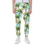 Palm Tree Tropical Pattern Print Scuba Joggers