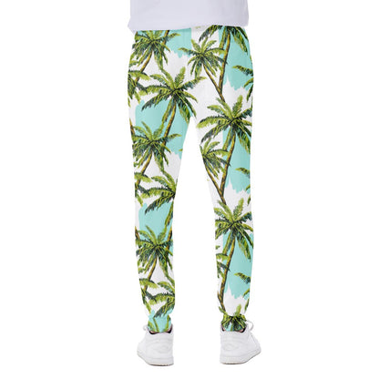 Palm Tree Tropical Pattern Print Scuba Joggers