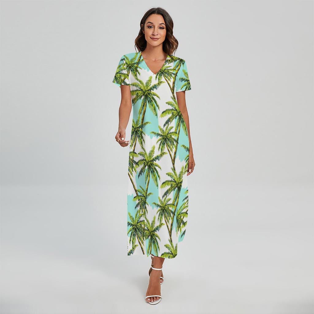 slim fit dress slacks Green Palm Leaf Maxi THML  Sweetgrass and Sand Dollars Boutique