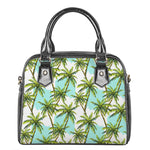 Palm Tree Tropical Pattern Print Shoulder Handbag