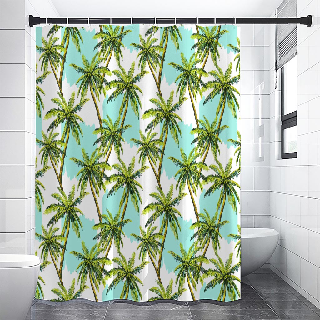 Palm Tree Tropical Pattern Print Shower Curtain