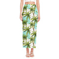 Palm Tree Tropical Pattern Print Side Slit Maxi Skirt