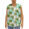 Palm Tree Tropical Pattern Print Sleeveless Baseball Jersey