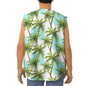 Palm Tree Tropical Pattern Print Sleeveless Baseball Jersey