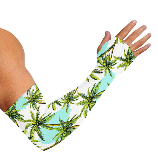 Palm Tree Tropical Pattern Print Sun Protection Arm Sleeves