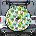 Palm Tree Tropical Pattern Print Tire Cover With Camera Hole