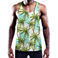Palm Tree Tropical Pattern Print Men's Workout Tank Top