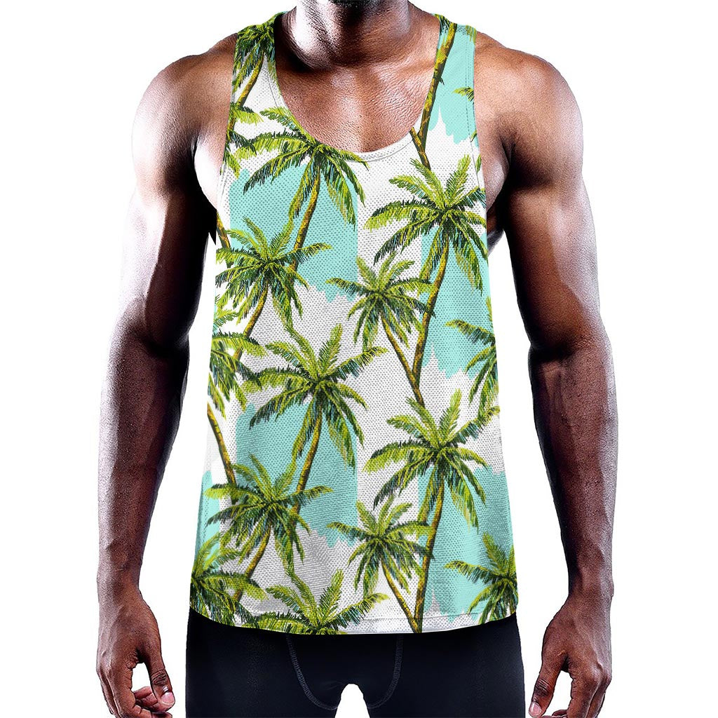 Palm Tree Tropical Pattern Print Training Tank Top