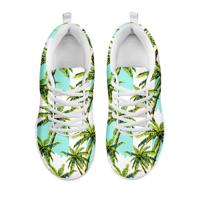 Palm Tree Tropical Pattern Print White Running Shoes
