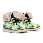 Palm Tree Tropical Pattern Print Winter Boots