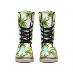 Palm Tree Tropical Pattern Print Winter Boots