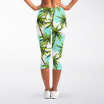 Palm Tree Tropical Pattern Print Women's Capri Leggings