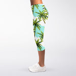 Palm Tree Tropical Pattern Print Women's Capri Leggings
