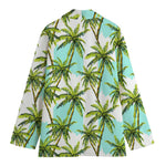 Palm Tree Tropical Pattern Print Women's Cotton Blazer