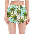 Palm Tree Tropical Pattern Print Women's Split Running Shorts