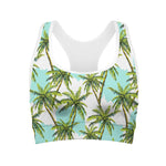 Palm Tree Tropical Pattern Print Women's Sports Bra
