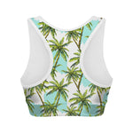 Palm Tree Tropical Pattern Print Women's Sports Bra