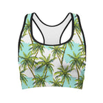 Palm Tree Tropical Pattern Print Women's Sports Bra