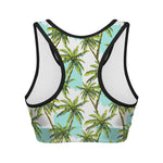 Palm Tree Tropical Pattern Print Women's Sports Bra