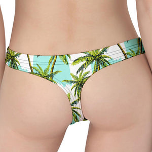 Palm Tree Tropical Pattern Print Women's Thong