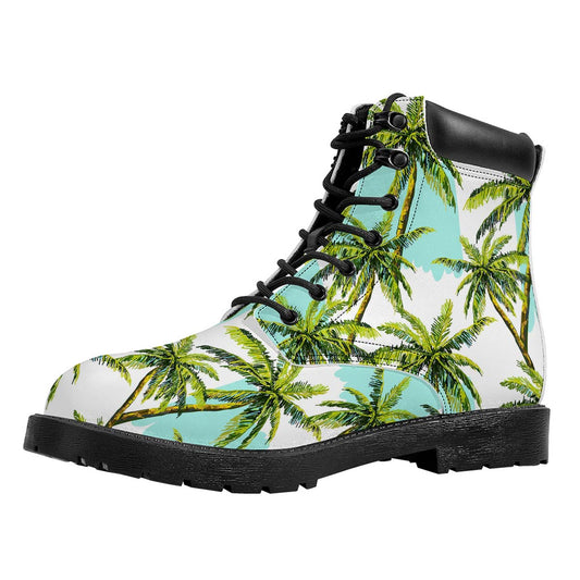 Palm Tree Tropical Pattern Print Work Boots