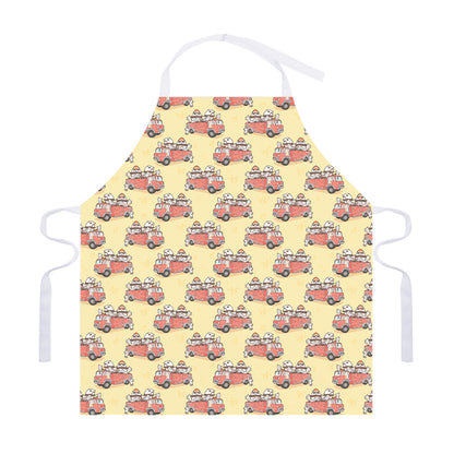 Panda Firefighter And Cat Pattern Print Adjustable Apron