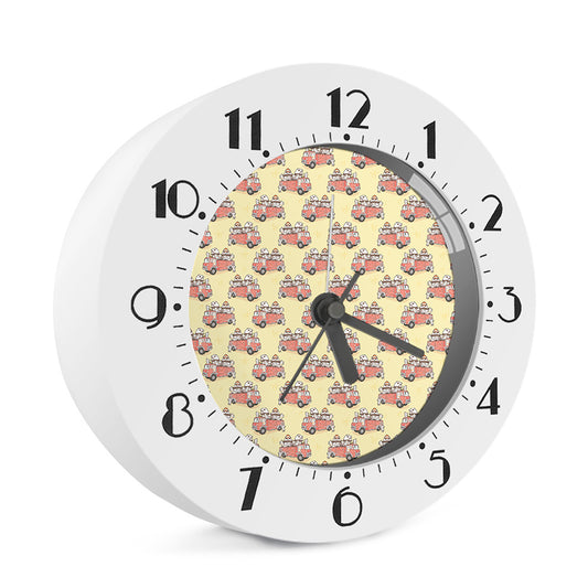 Panda Firefighter And Cat Pattern Print Alarm Clock