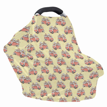 Panda Firefighter And Cat Pattern Print Baby Seat Cover
