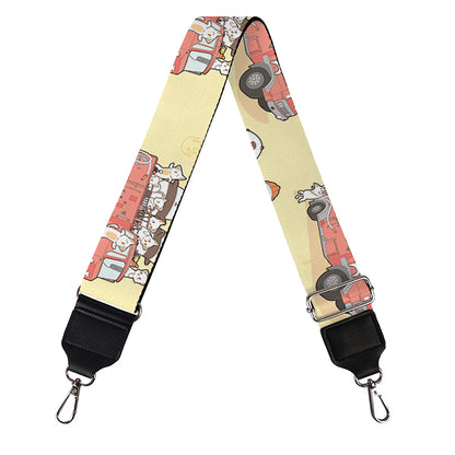 Panda Firefighter And Cat Pattern Print Bag Strap