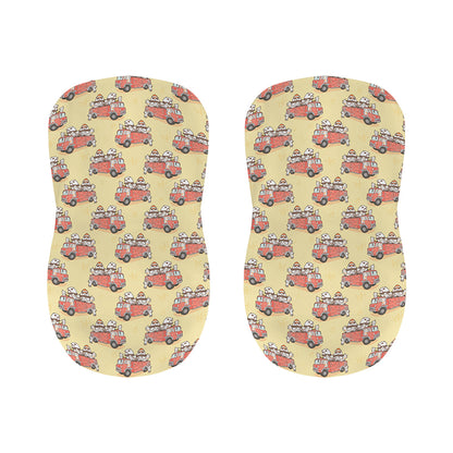 Panda Firefighter And Cat Pattern Print Bar Stool Covers