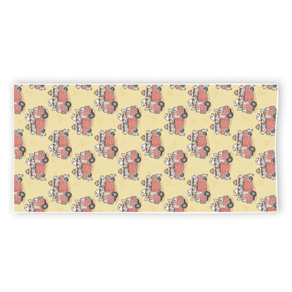 Panda Firefighter And Cat Pattern Print Beach Towel