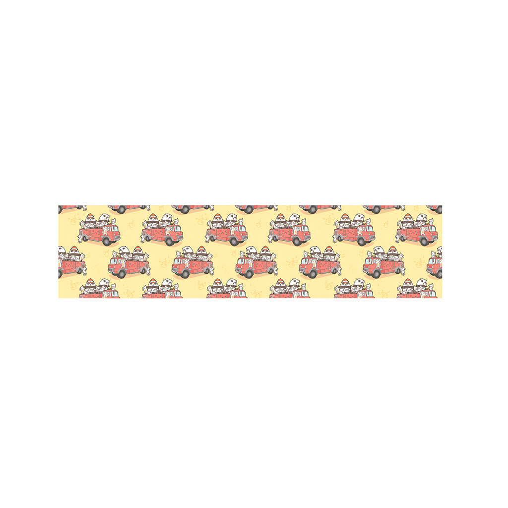 Panda Firefighter And Cat Pattern Print Bed Runner